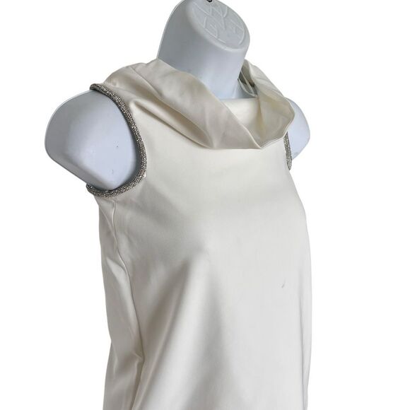 Zara Off-White Sleeveless Top with Beaded Armholes Size M - Picture 2 of 8
